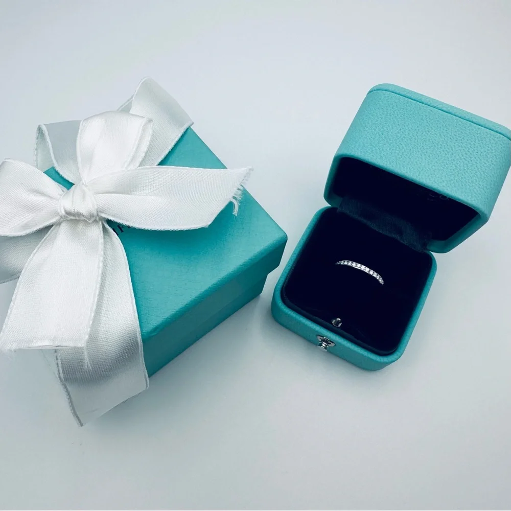 Tiffany & Co. Wedding Band with a Half-Circle of Diamonds .20 TCW w Packaging